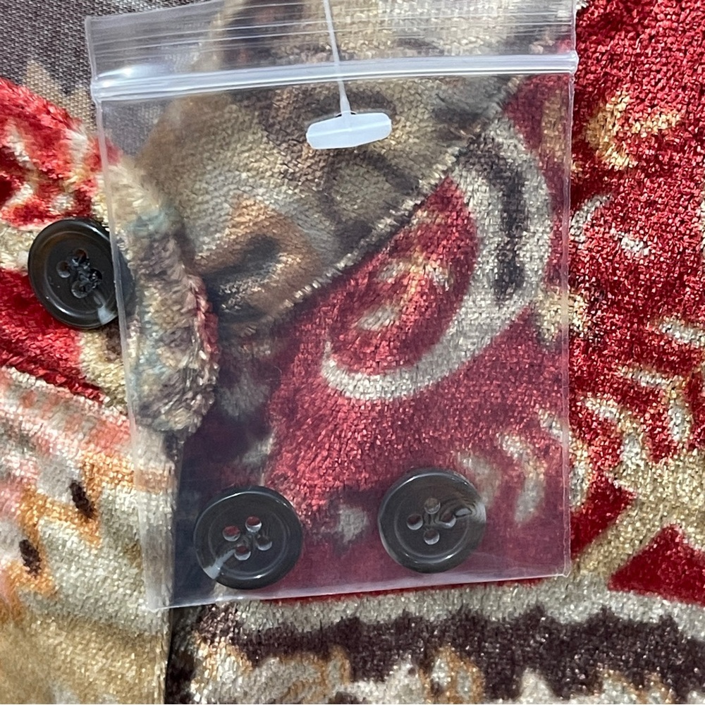 Soft Surroundings Montaigne Paisley Velvet Button Front Blouse Shirt XL Boho - Picture 8 of 10